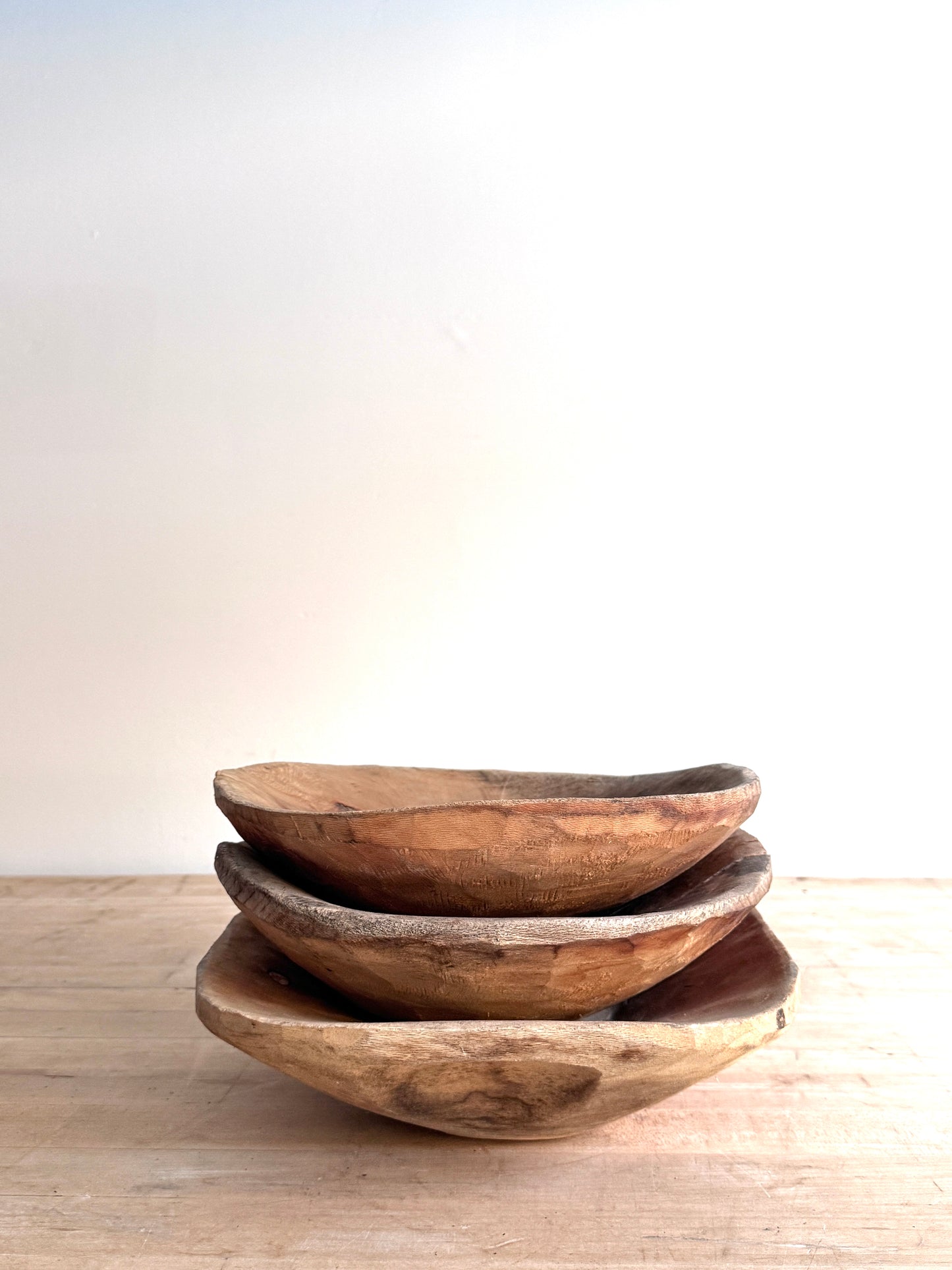 Small Hand-Carved Wooden Bowls