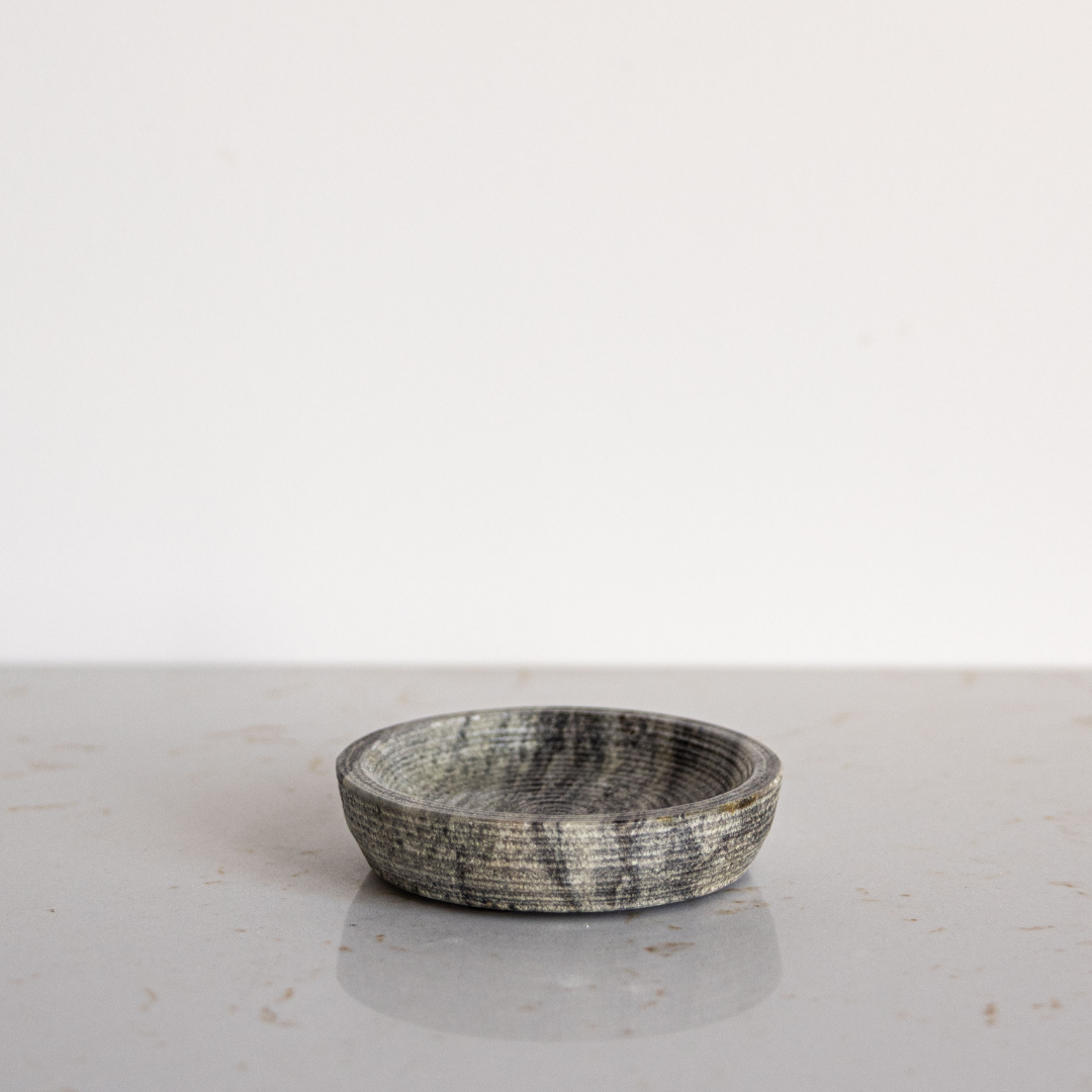 Grey Marble Soap & Brush Holder
