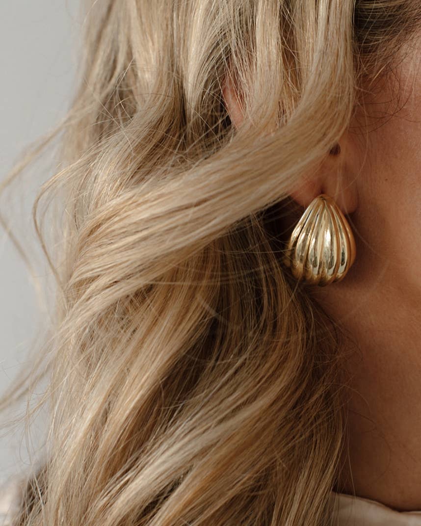 Tilly Textured Statement Earrings Gold Filled