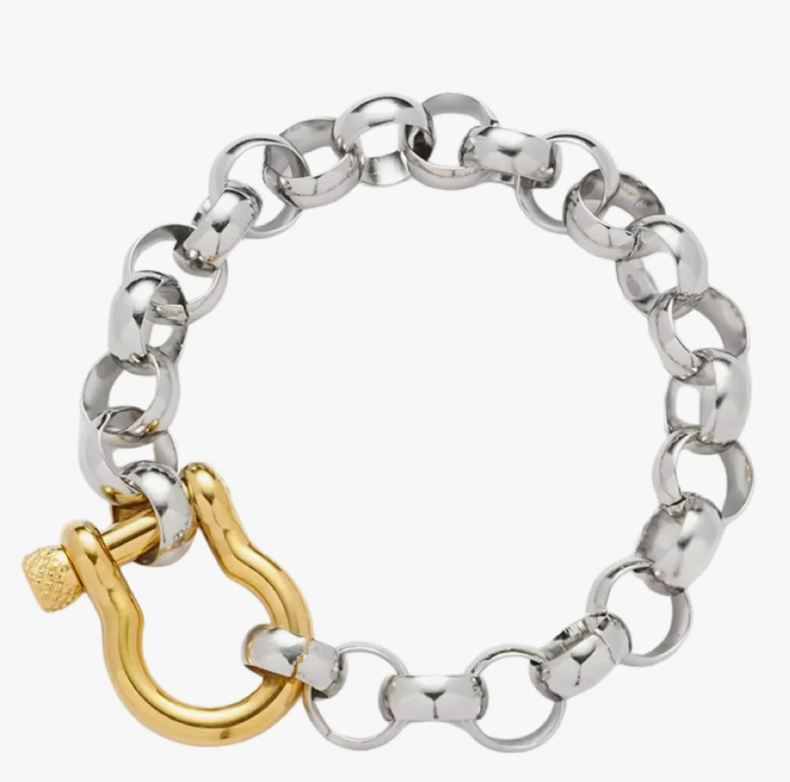 Stallion Rolo and horse bite Bracelet Waterproof 2 tone 18K