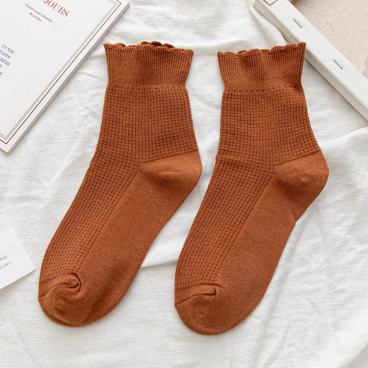 Ruffled Knit Socks for women