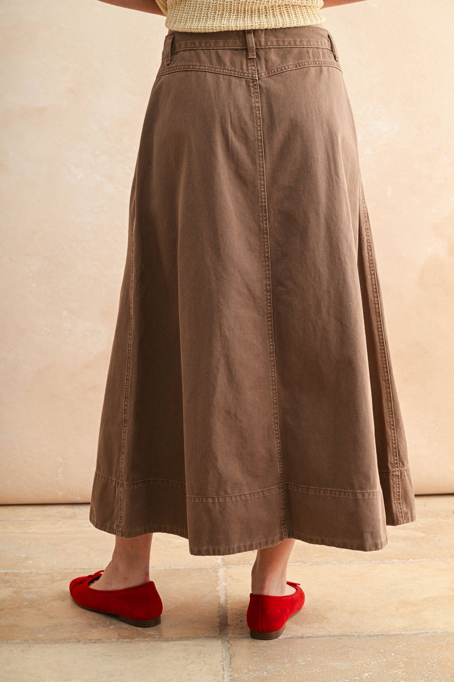MINI PLEAT DETAILED LONG SKIRT