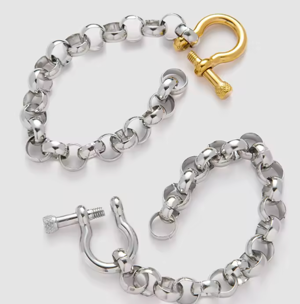 Stallion Rolo and horse bite Bracelet Waterproof 2 tone 18K