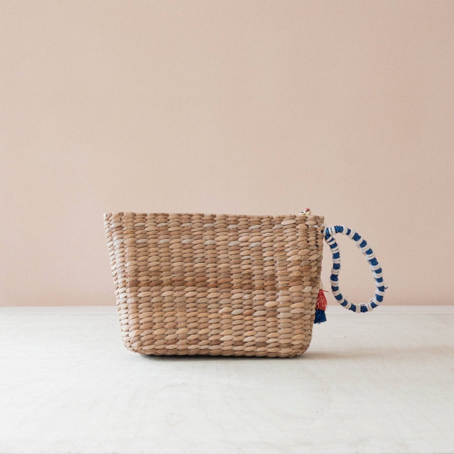 Mini Woven Pouch with Wristlet and Embroidered Sardine Can