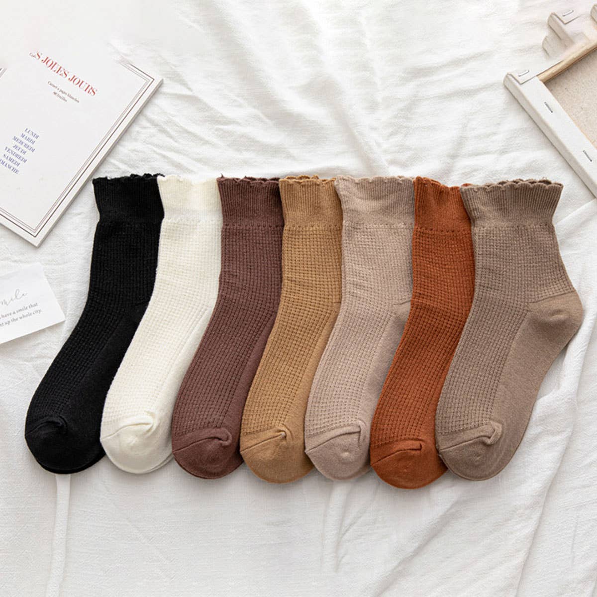Ruffled Knit Socks for women