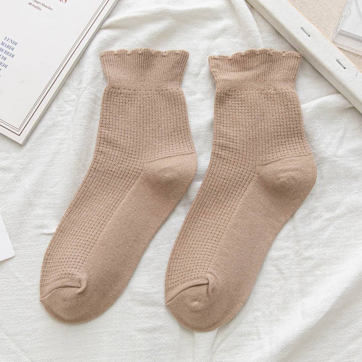 Ruffled Knit Socks for women