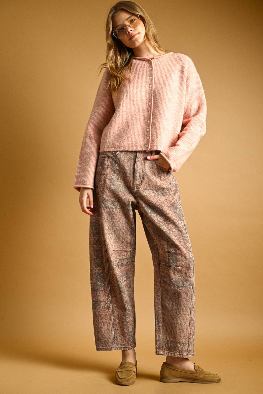 BUTTON FRONT RIBBED SWEATER CARDIGAN
