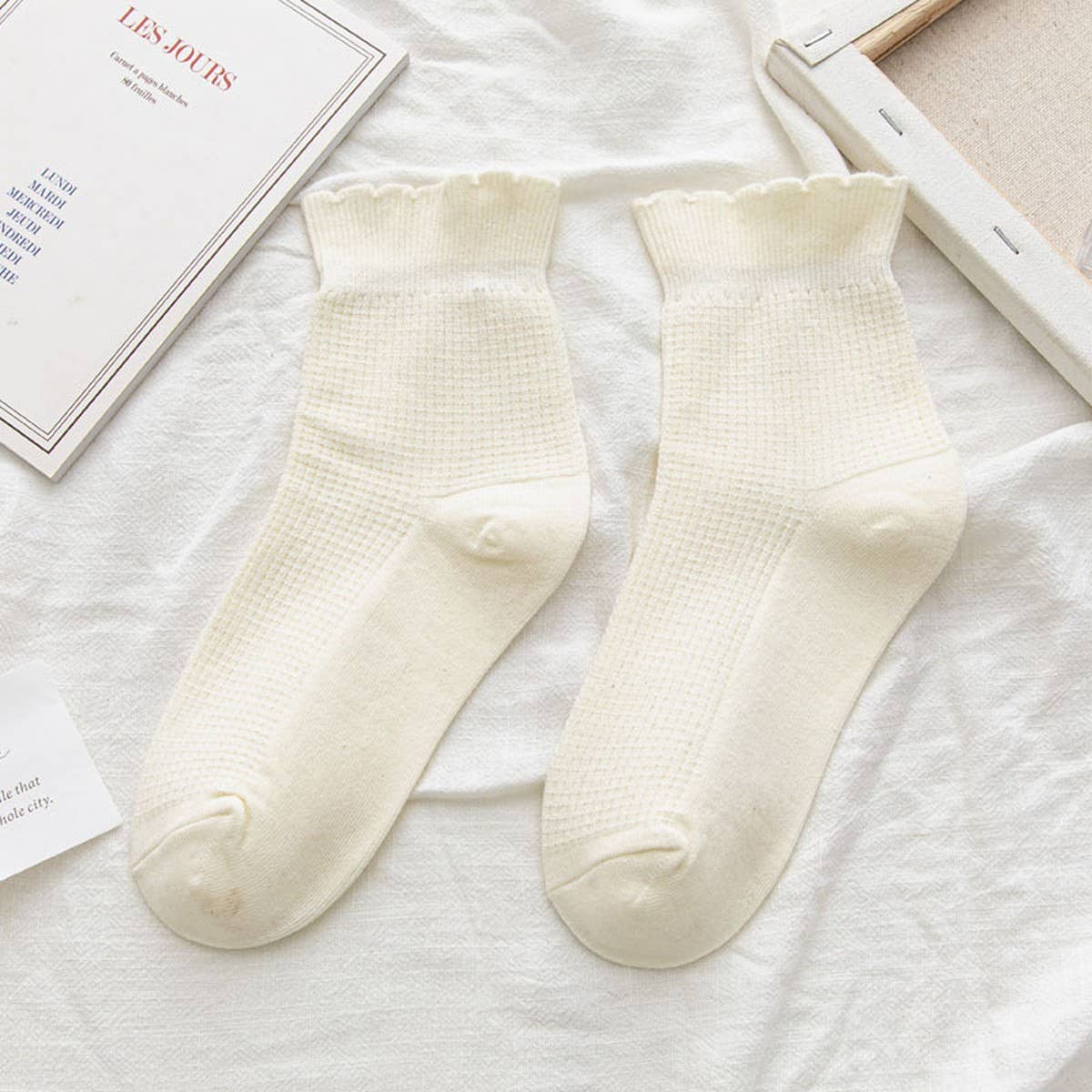 Ruffled Knit Socks for women