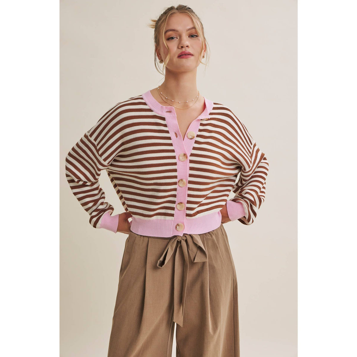 TUSCANY AFTERNOON SELF-TIE BELT RELAXED WIDE-LEG PANTS