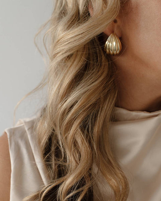 Tilly Textured Statement Earrings Gold Filled
