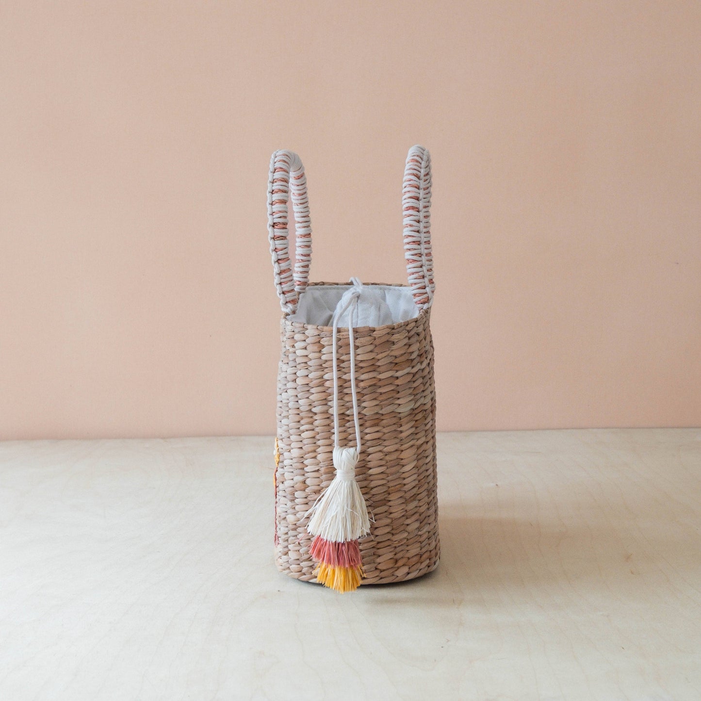 Mini Woven Tote Bag with Embroidered Cocktail – Handcrafted Straw Tote | LIKHÂ