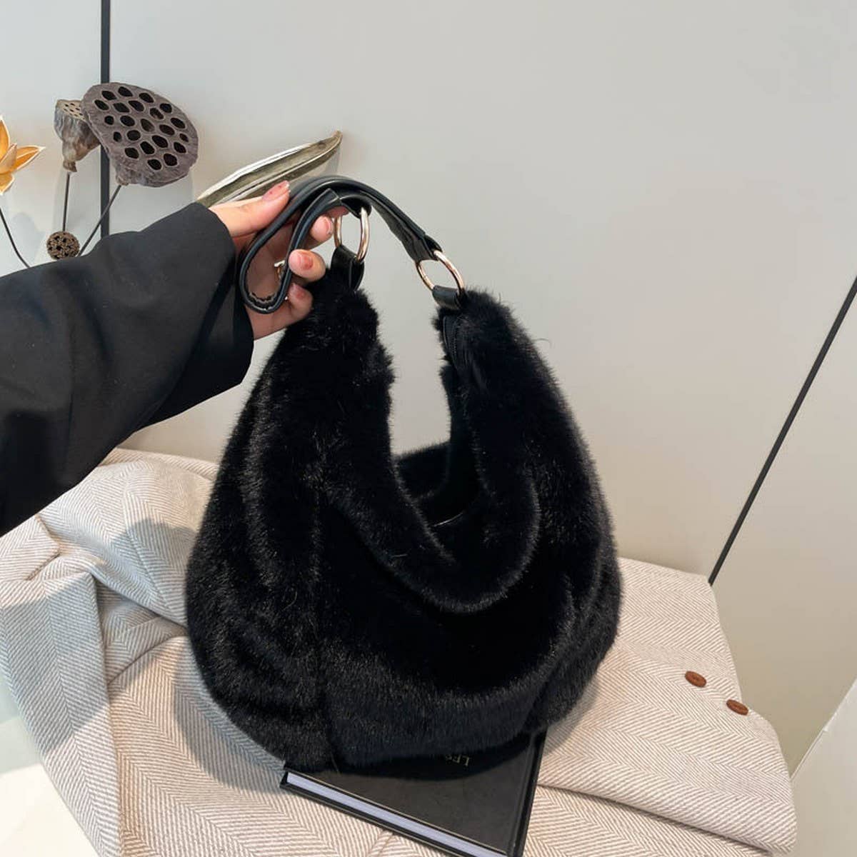 Faux Fur Tote Bag