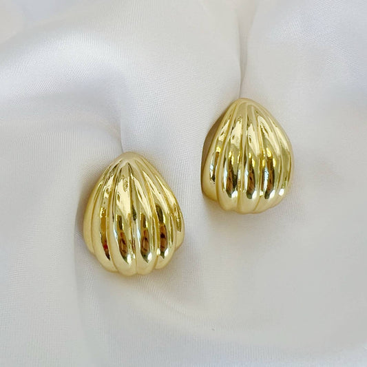 Tilly Textured Statement Earrings Gold Filled