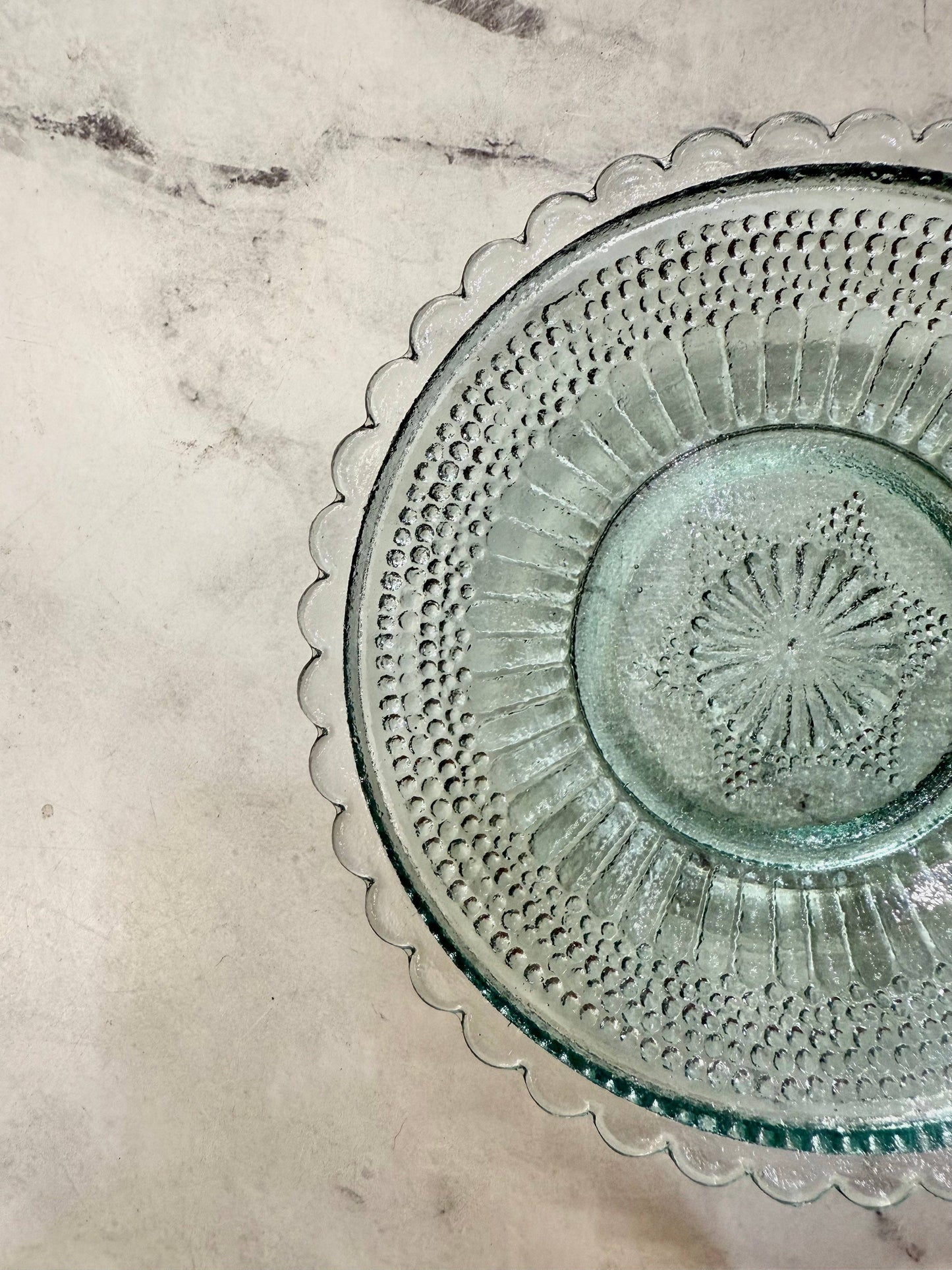 Hand-pressed Glass Dish, Clear