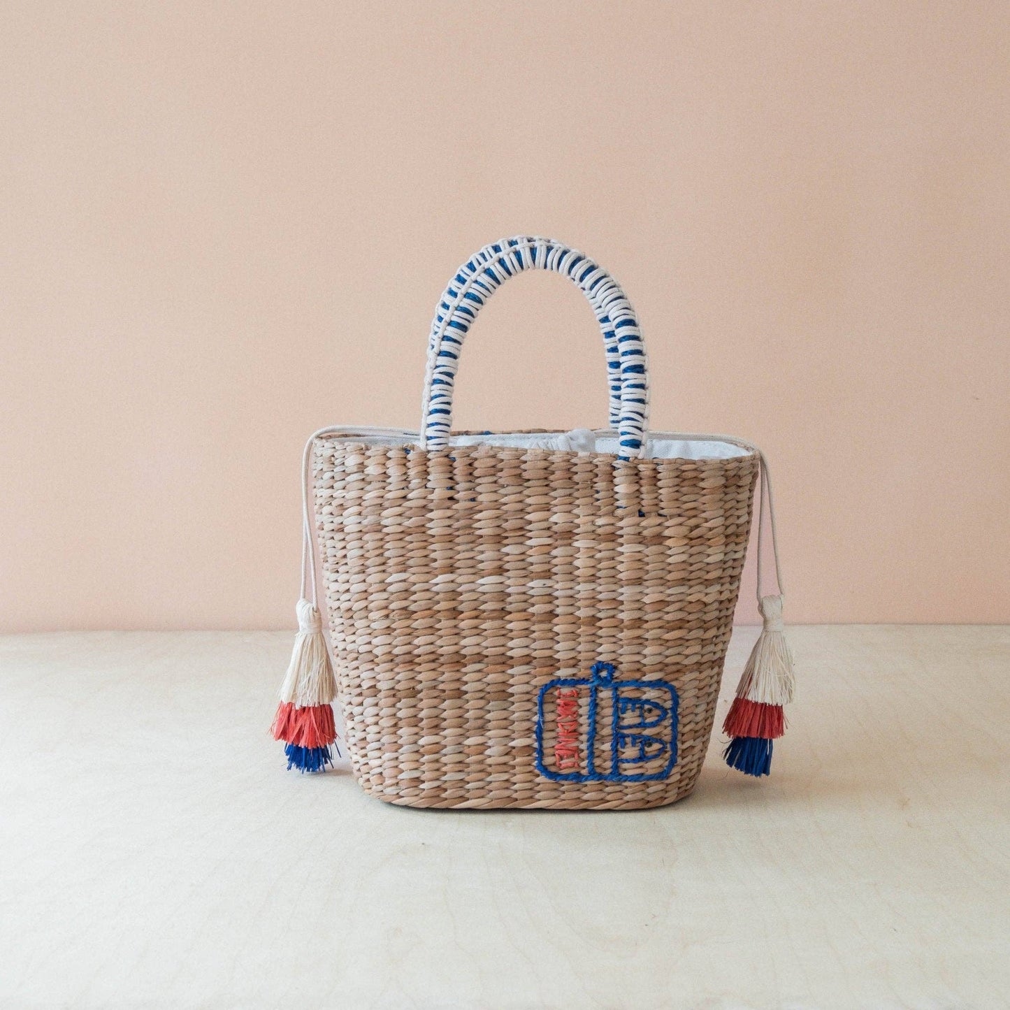 Mini Woven Tote Bag with Embroidered Sardine Can – Artisan Tote | LIKHÂ