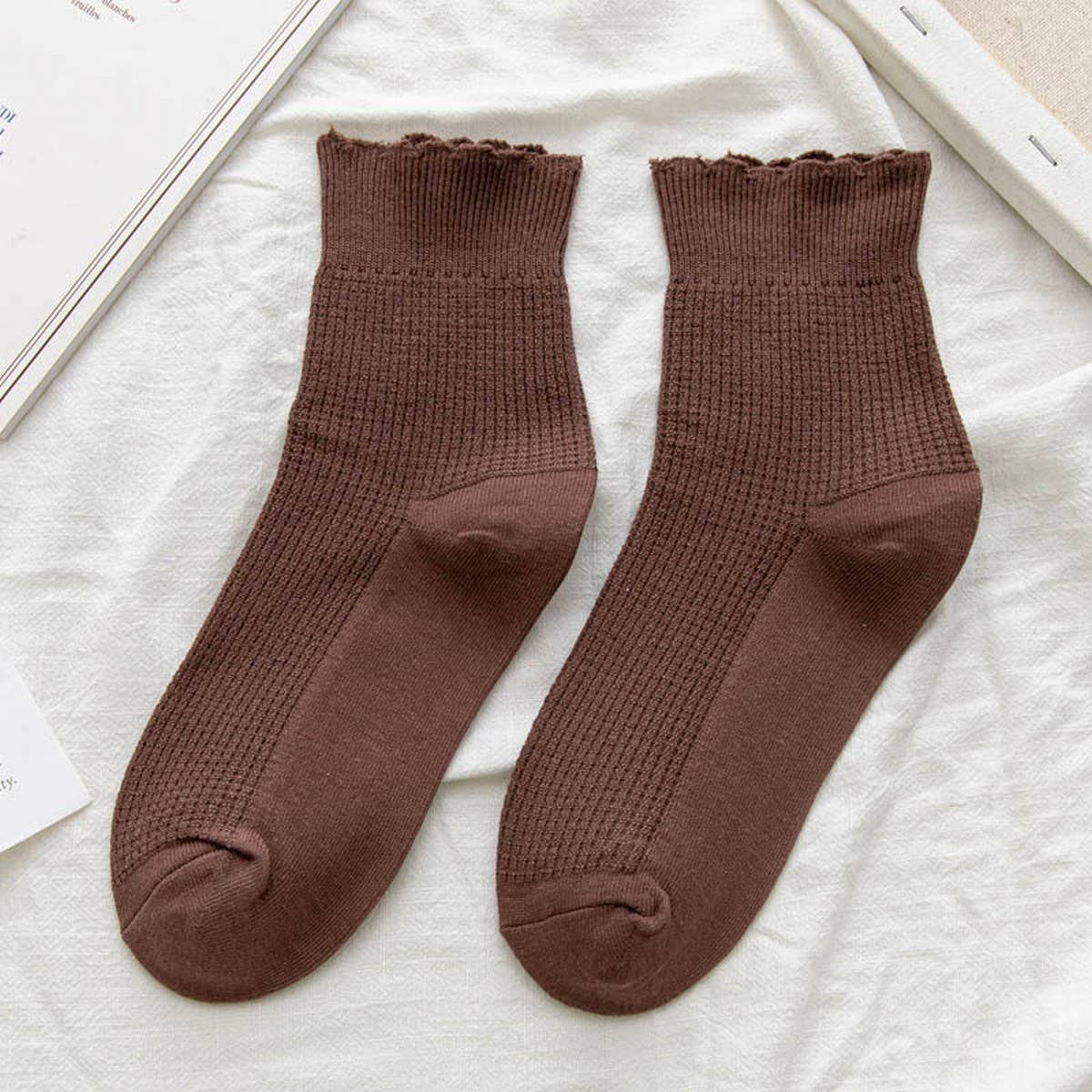 Ruffled Knit Socks for women