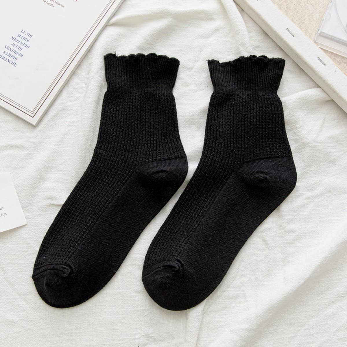Ruffled Knit Socks for women