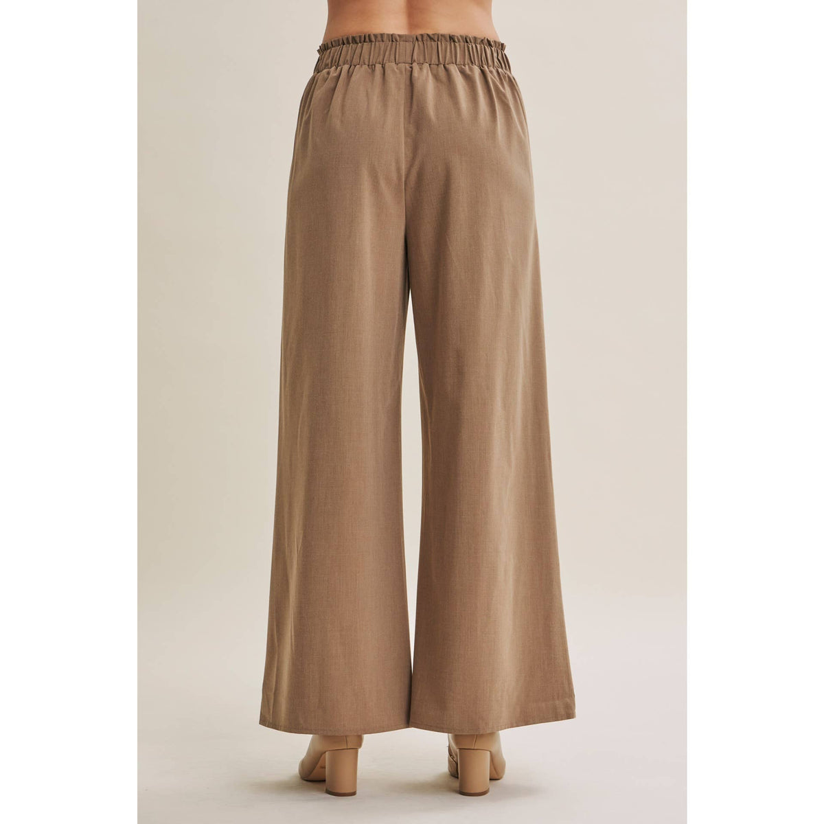 TUSCANY AFTERNOON SELF-TIE BELT RELAXED WIDE-LEG PANTS