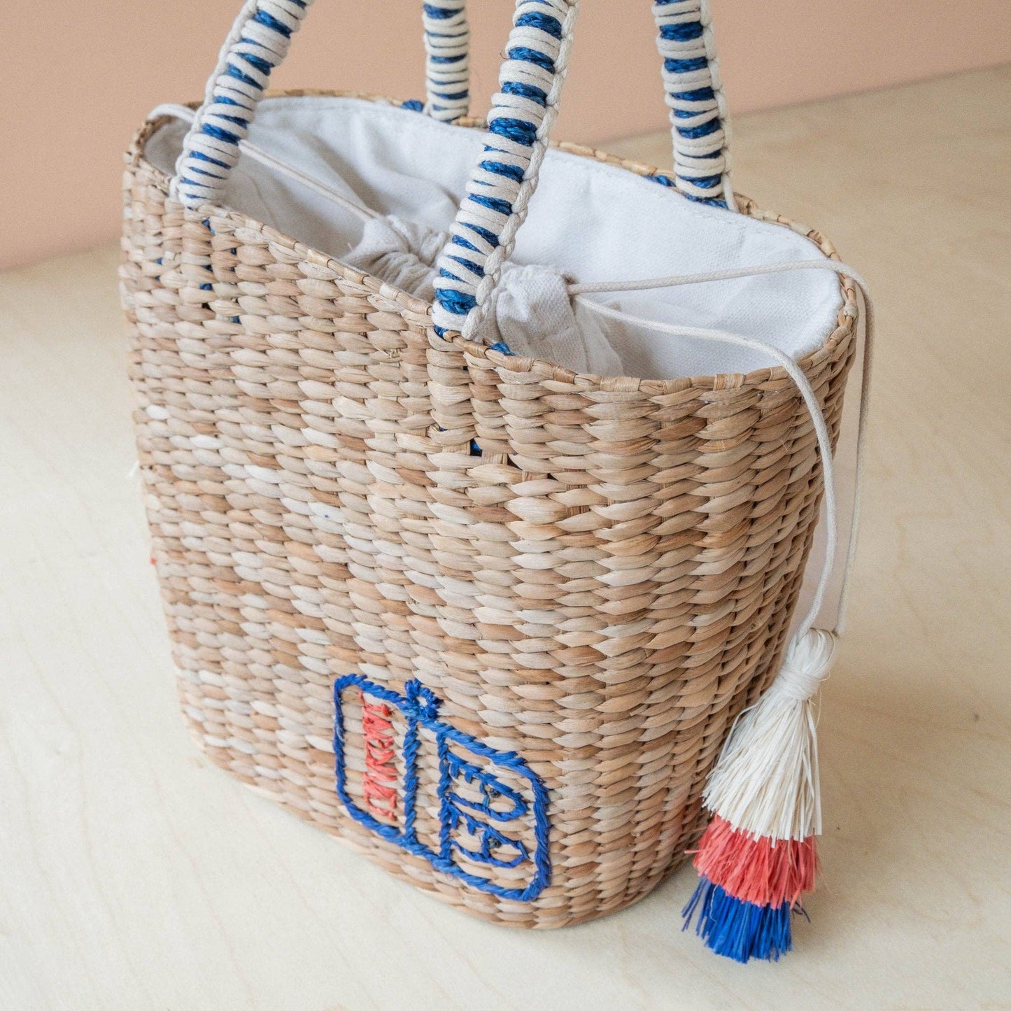 Mini Woven Tote Bag with Embroidered Sardine Can – Artisan Tote | LIKHÂ