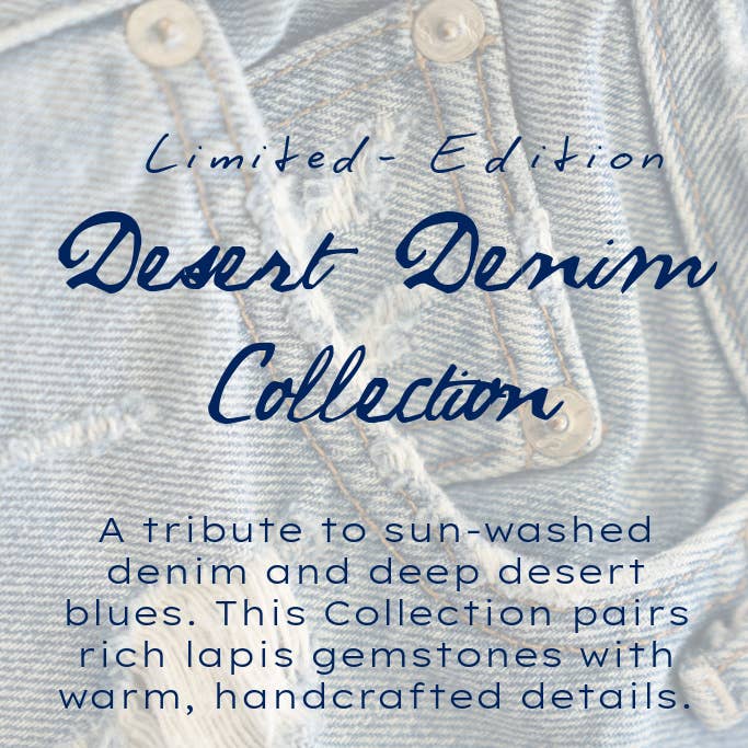Denim Heart Beaded Necklace