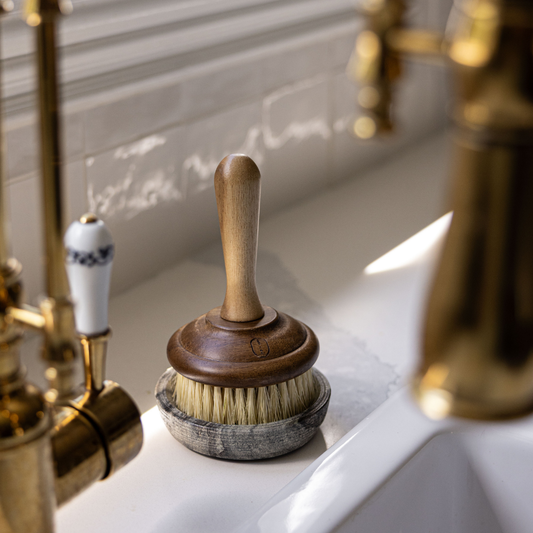 Grey Marble Soap & Brush Holder
