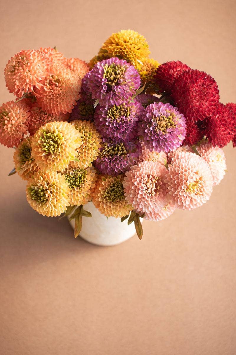 BUNDLE OF SEVEN  ARTIFICIAL DALHIAS - LIGHT PINK