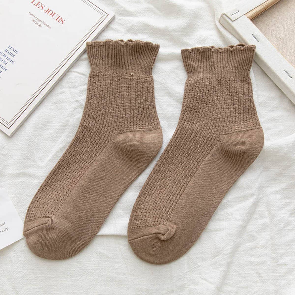 Ruffled Knit Socks for women