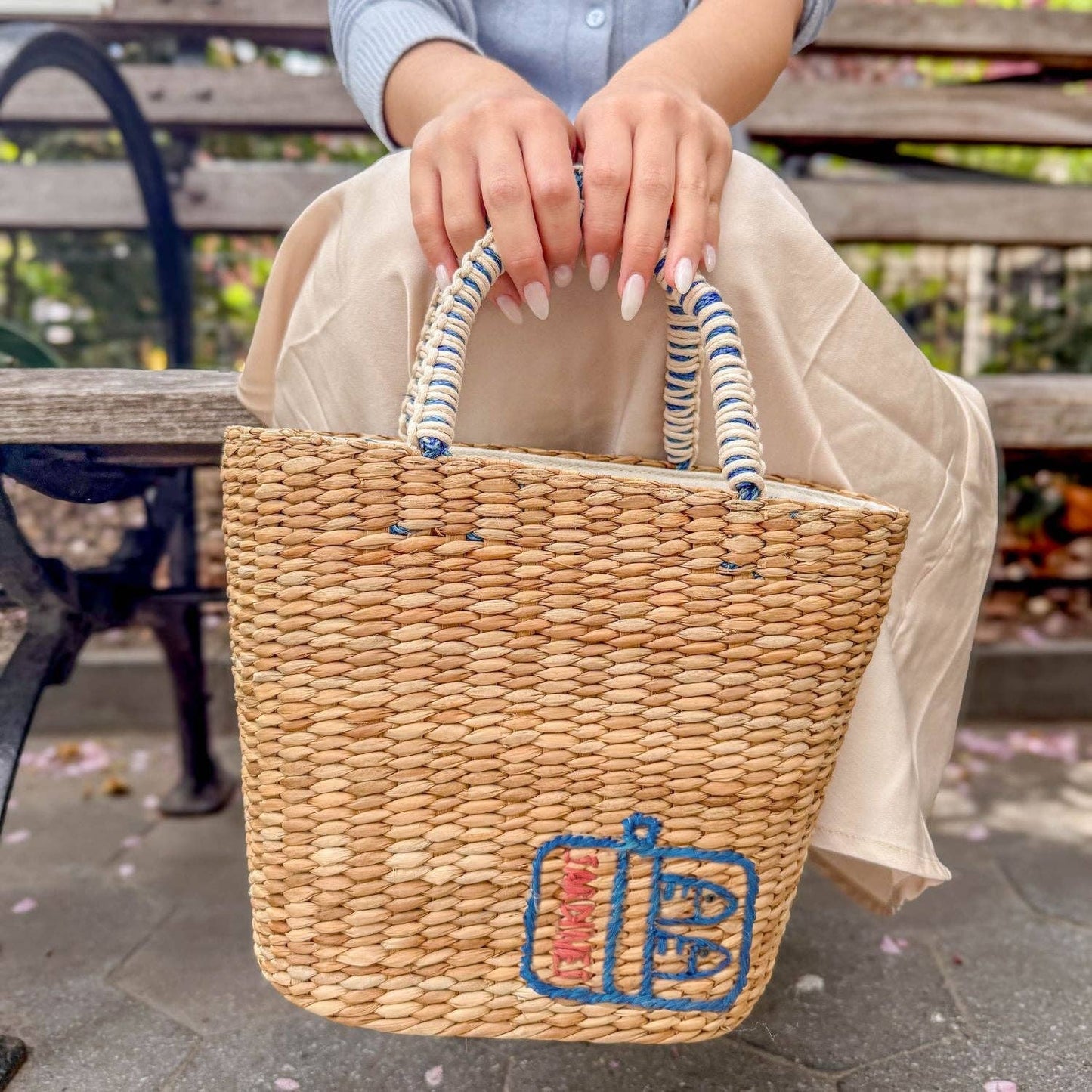 Mini Woven Tote Bag with Embroidered Sardine Can – Artisan Tote | LIKHÂ