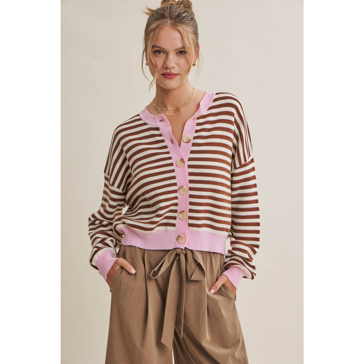 TUSCANY AFTERNOON SELF-TIE BELT RELAXED WIDE-LEG PANTS