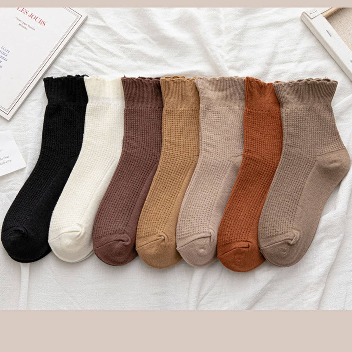 Ruffled Knit Socks for women