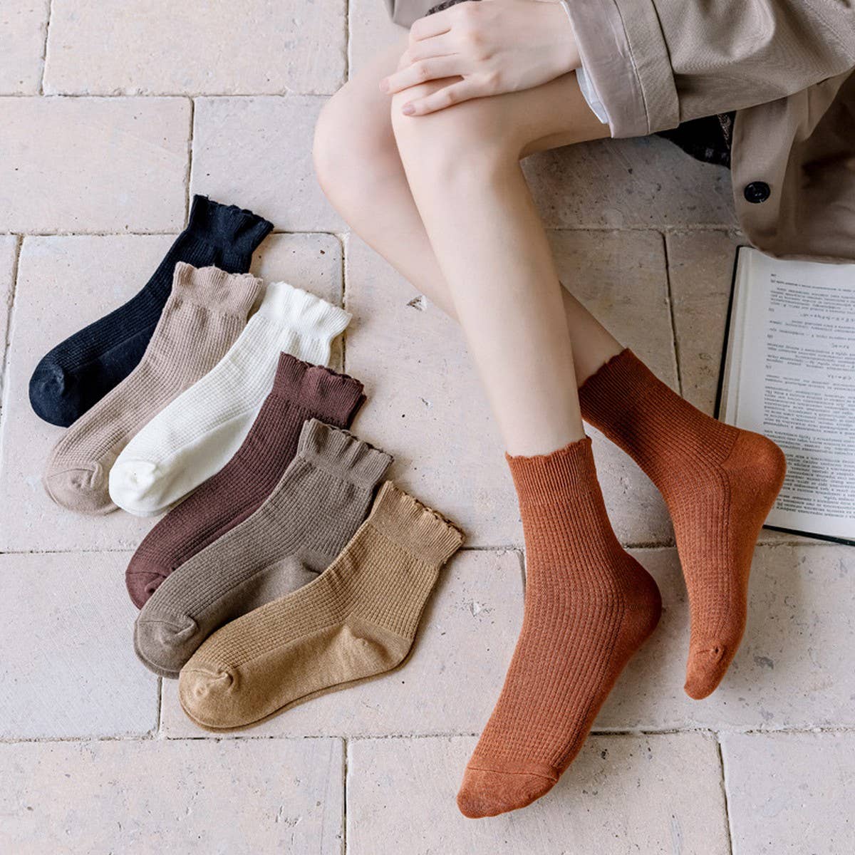 Ruffled Knit Socks for women