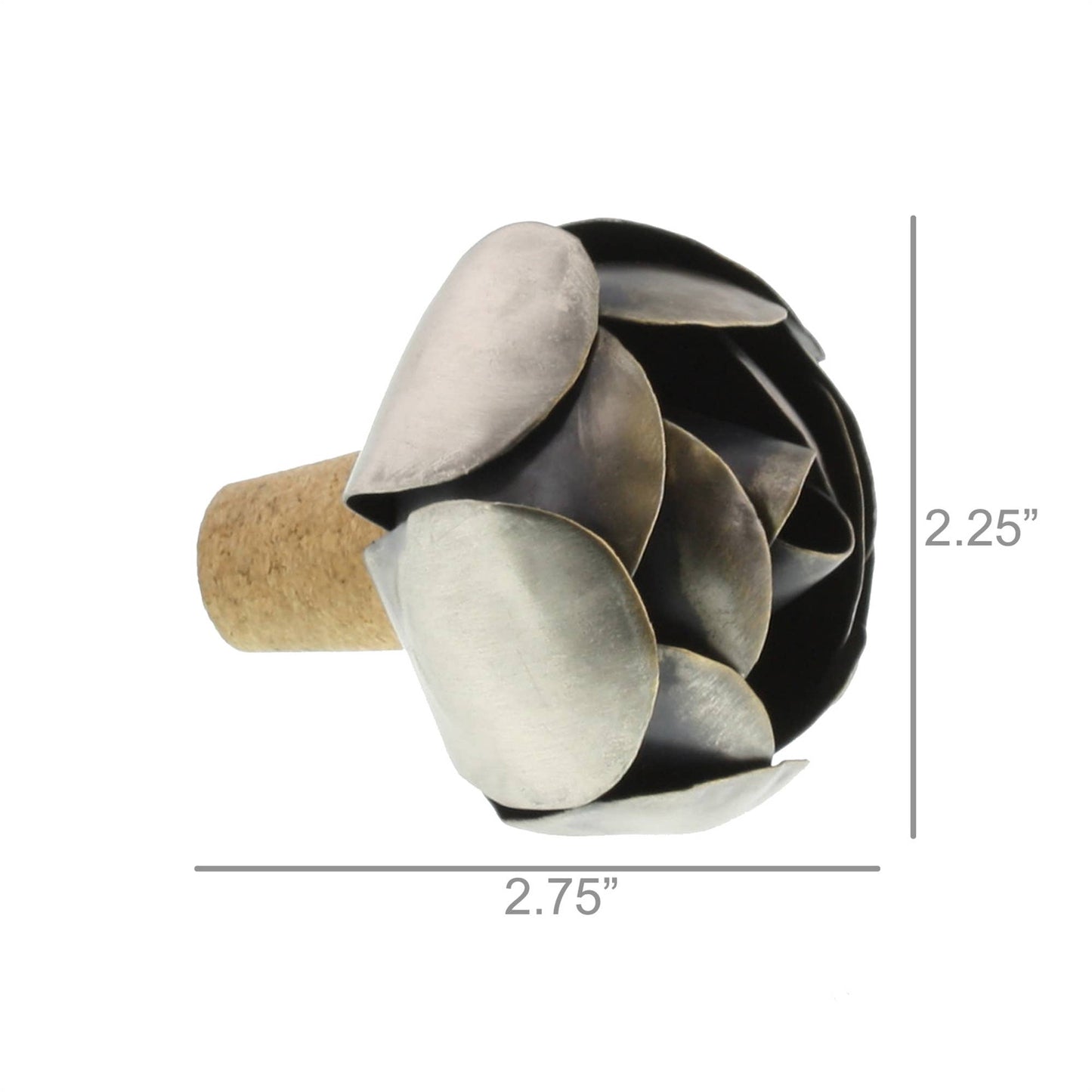 Flower Bottle Stop - Iron - Sm - Antique Silver