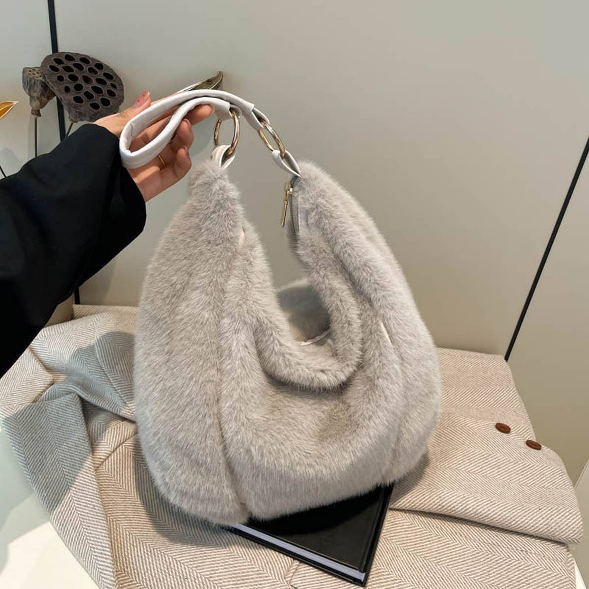 Faux Fur Tote Bag