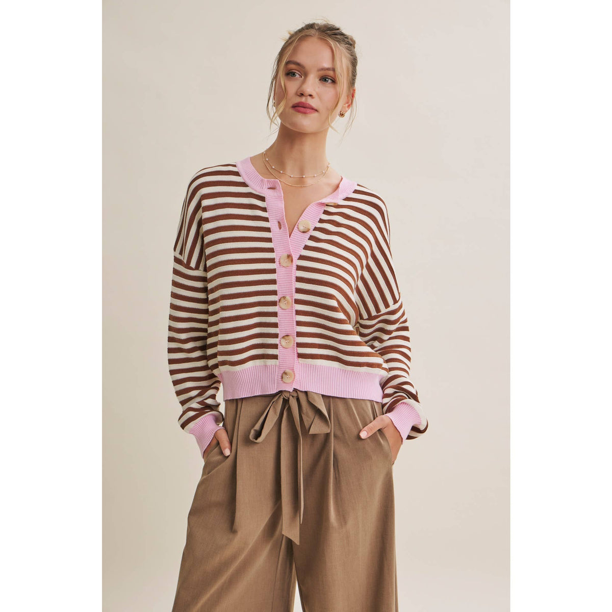 TUSCANY AFTERNOON SELF-TIE BELT RELAXED WIDE-LEG PANTS
