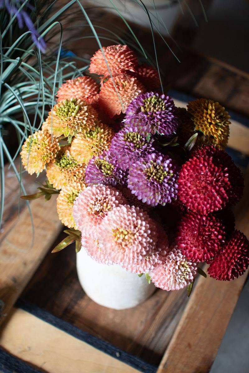 BUNDLE OF SEVEN  ARTIFICIAL DALHIAS - ORANGE
